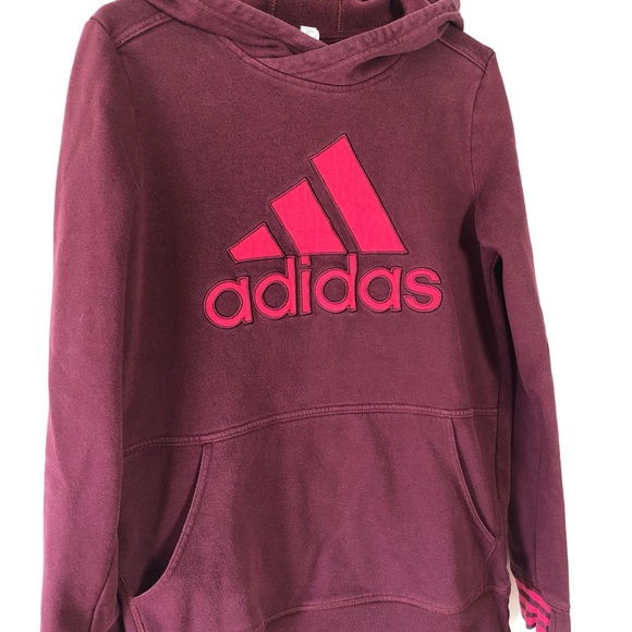 ⭐️ Adidas Burgundy Plum Wine Women's Hoodie MEDIUM - Picture 2 of 13
